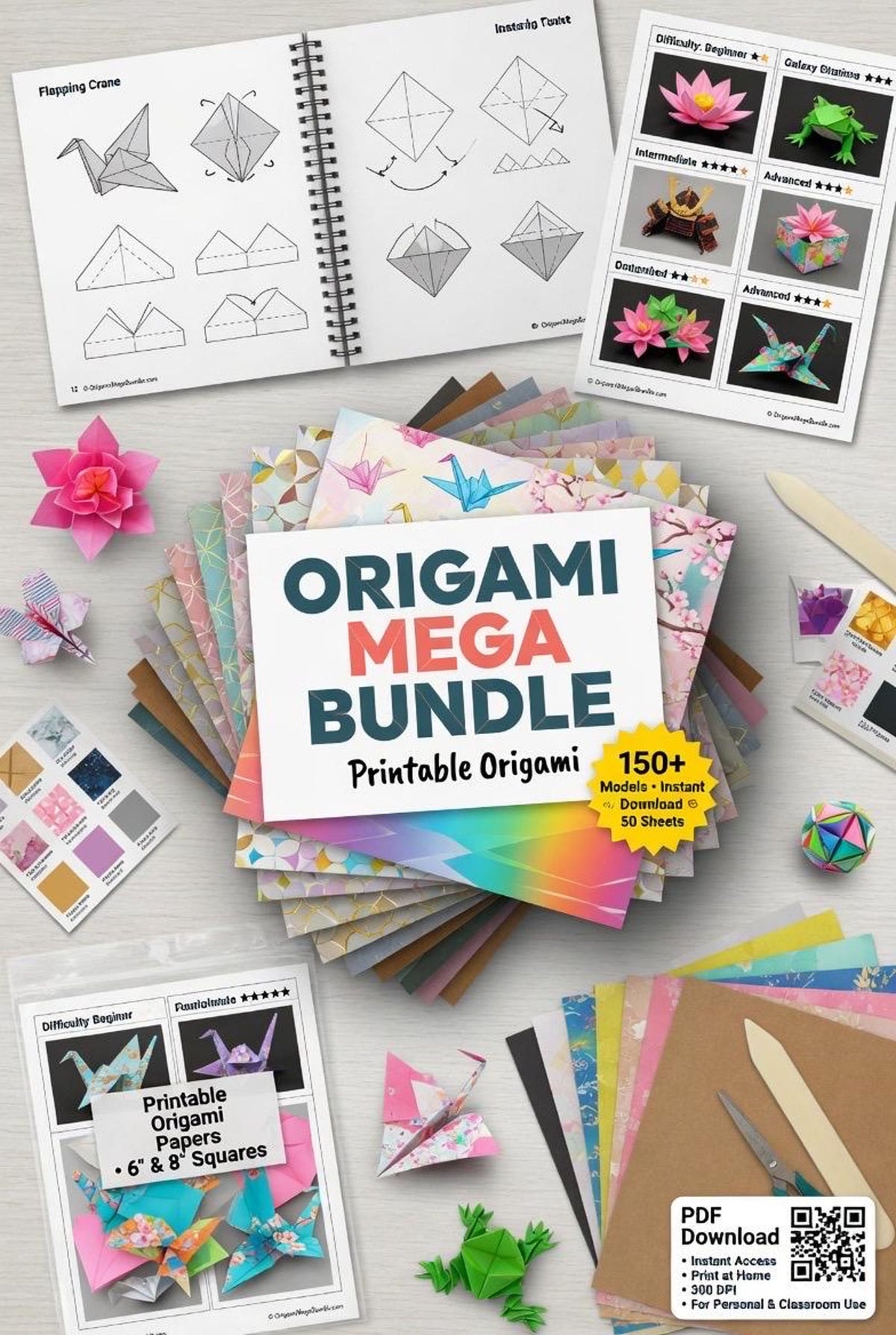 300 Origami Designs Mega Bundle | DIY Paper Folding
