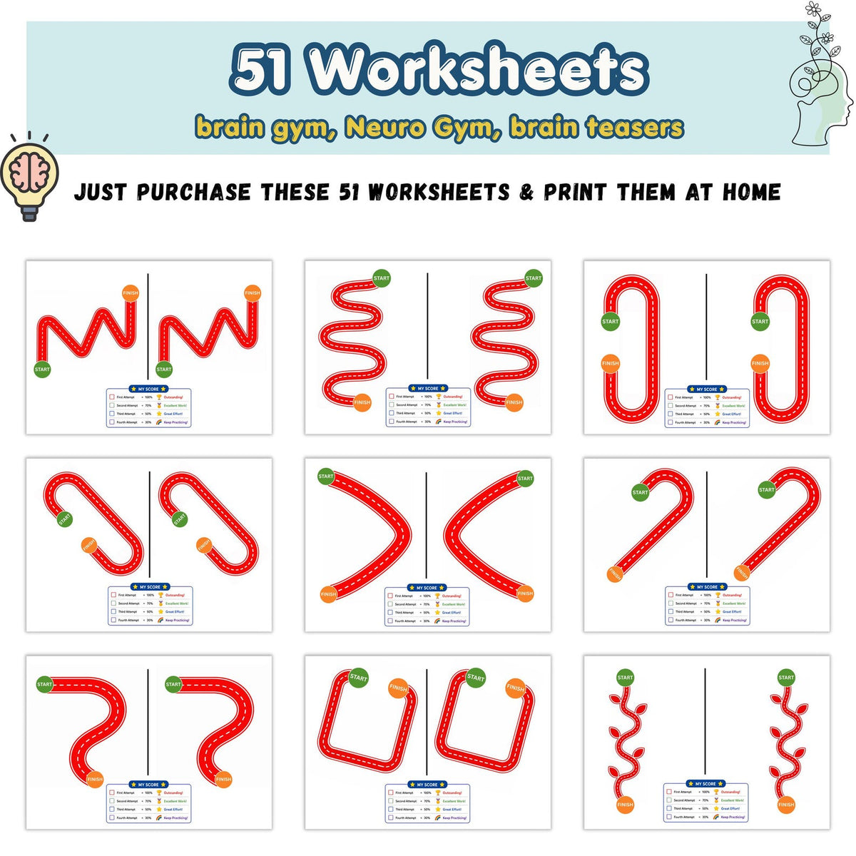 Kids Brain Games, Brain Gym for Kids, Brain Gym Workbook, Montessori, Special Education Teacher, Preschool Curriculum, Child Development - Etsy