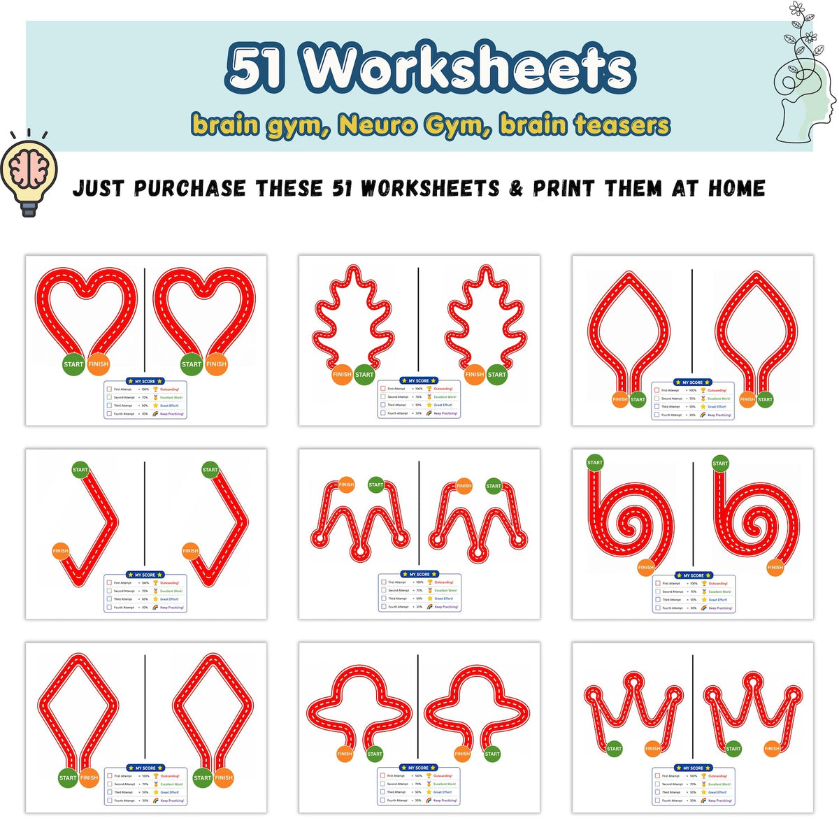 Kids Brain Games, Brain Gym for Kids, Brain Gym Workbook, Montessori, Special Education Teacher, Preschool Curriculum, Child Development - Etsy