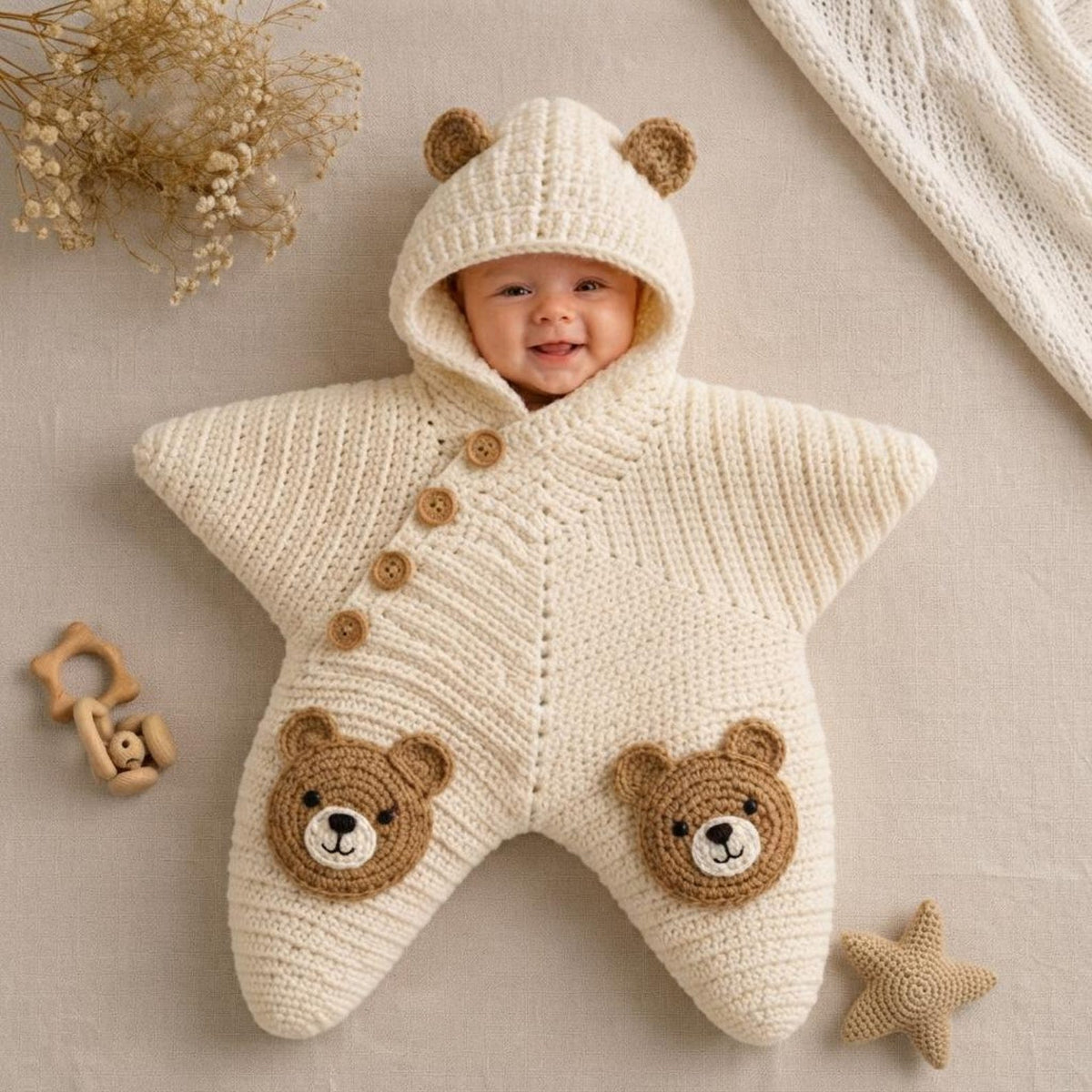 Crochet Star Baby Bunting Pattern PDF