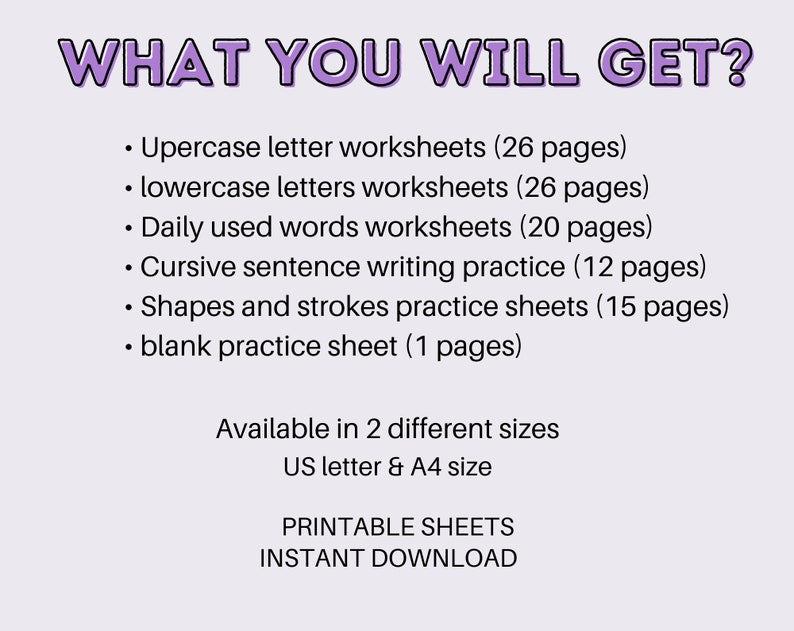 Cursive Handwriting Practice Worksheets for Kids