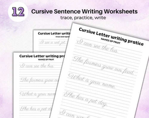 Cursive Handwriting Practice Worksheets for Kids