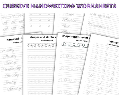 Cursive Handwriting Practice Worksheets for Kids