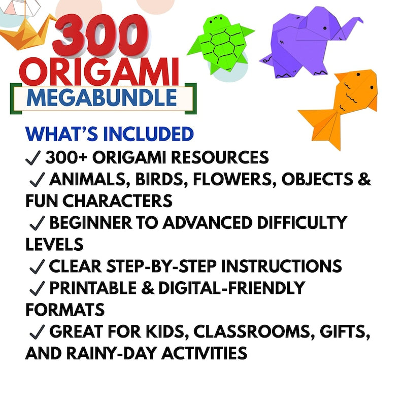 300 Origami Designs Mega Bundle | DIY Paper Folding