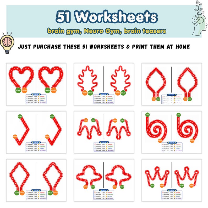 Kids Brain Games, Brain Gym for Kids, Brain Gym Workbook, Montessori, Special Education Teacher, Preschool Curriculum, Child Development - Etsy