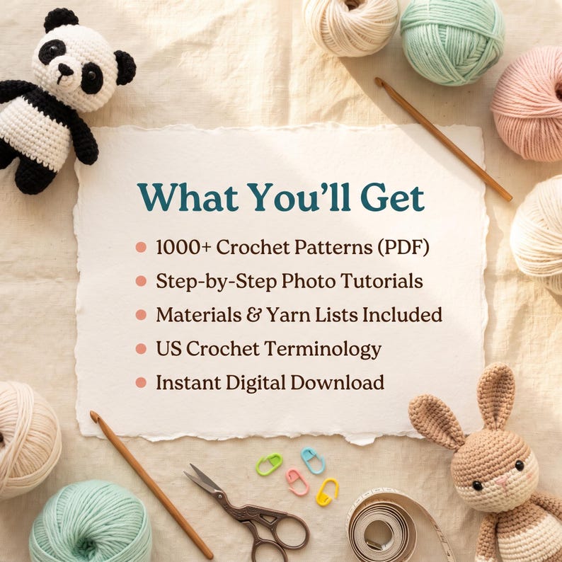 1000+ Crochet Patterns Bundle, Amigurumi PDF Designs